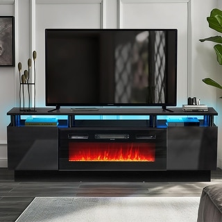 70'' Fireplace TV Stand with 36" Electric Fireplace - Bed Bath & Beyond ...